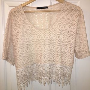 “Foreign Exchange” knit crop top